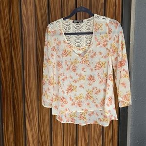 Floral blouse with crochet